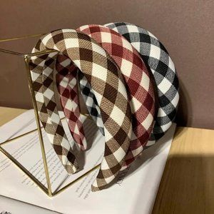 Padded Headband, Checkered Headband, Big Headband